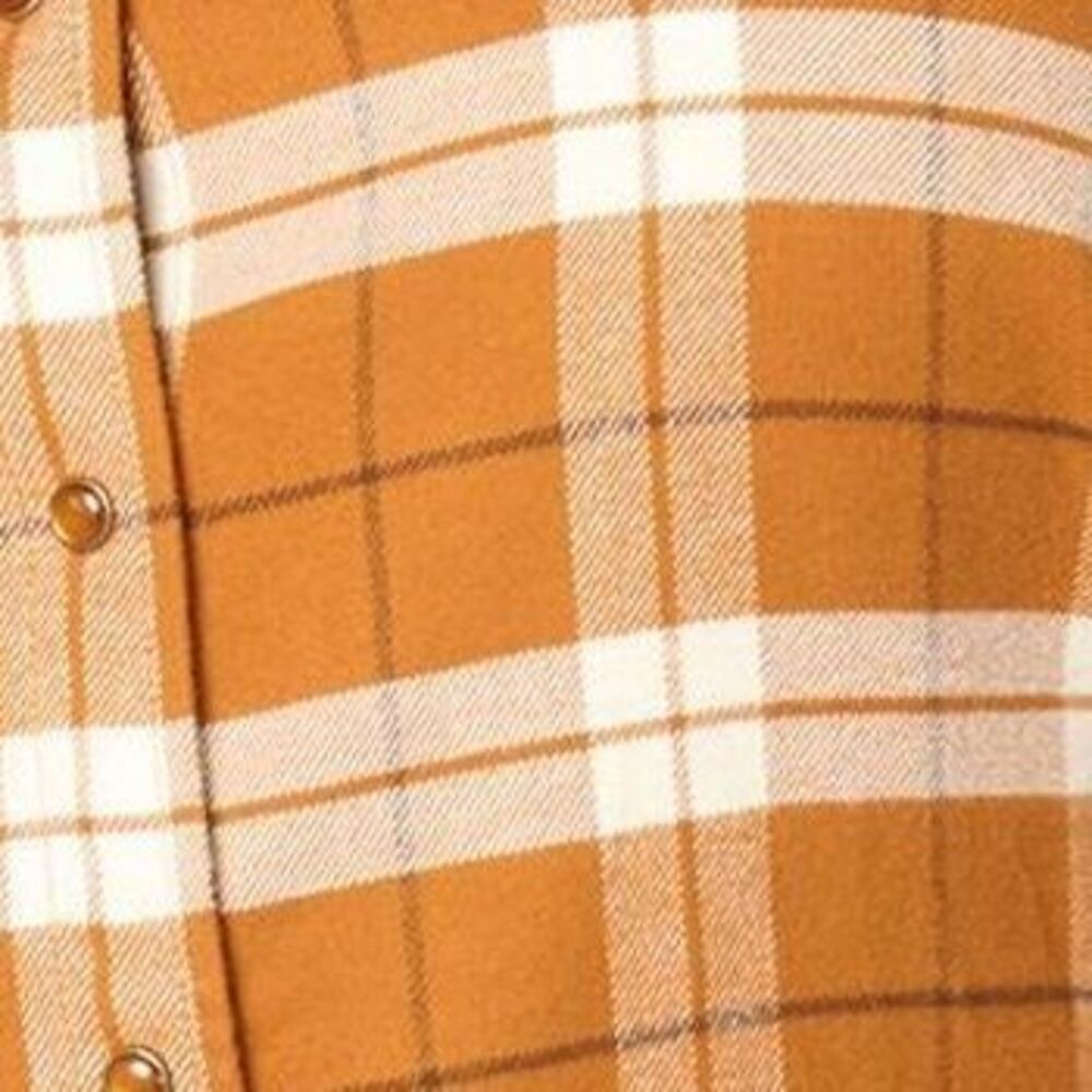Joan Rivers Classics Collection Women's Top Petite PS Cotton Plaid Brown A653688 - Picture 2 of 4